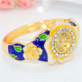Персонализированные роскошные красочные Rhinestone Цветочный браслет Часы для женщин B075